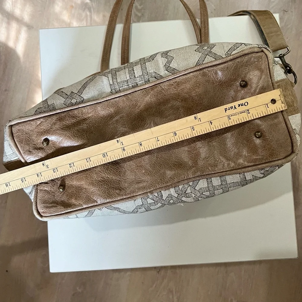 Southwestern Print Canvas Leather Diaper Bag Baby Bag